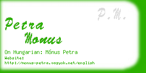 petra monus business card