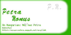 petra monus business card